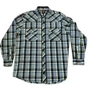 Sportier Mens Blue and Black Flannel Size Large